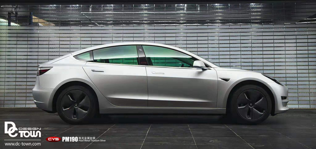 特斯拉model3电光金属钛银pm190